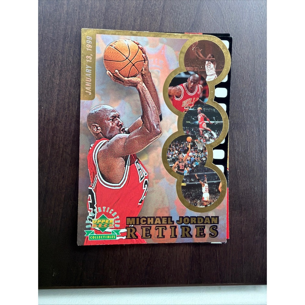 1999 Upper Deck Michael Jordan Retires Die-Cut Card Numbered 20541/99000 Bulls